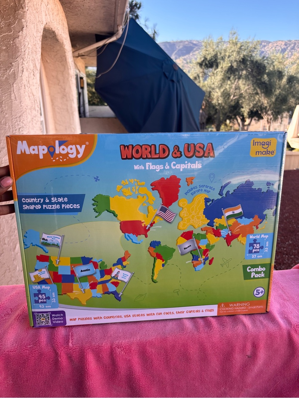 Mapology World & USA Puzzle Flags Capitals Educational Learning Set New